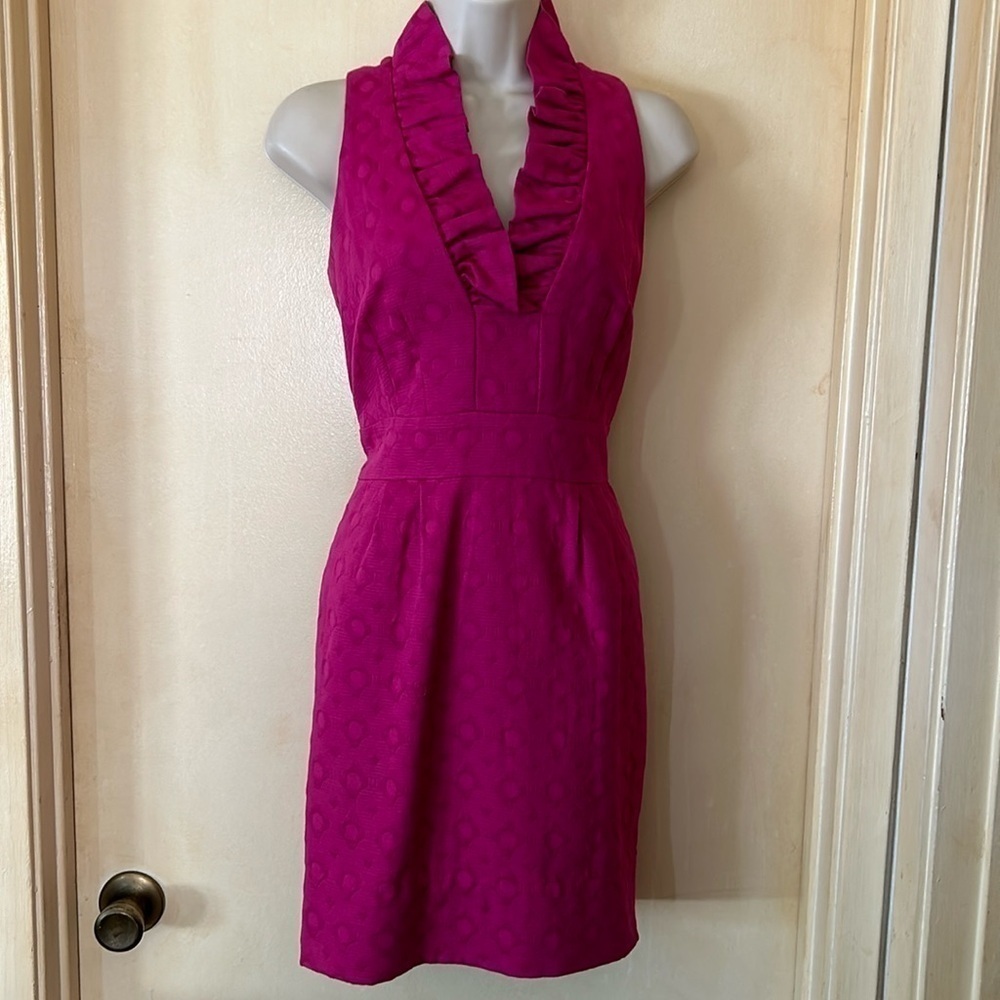 Just…Taylor fuchsia cotton ruffle dress size 8
